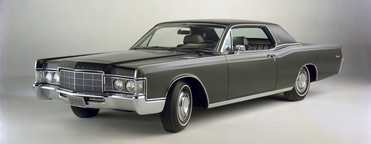 This archival image documents the 1969 Lincoln Continental two-door hardtop and is preserved in the Ford Heritage Vault as part of Ford Motor Company's historic photographic archive. Free for personal, non-commercial use. Ford Heritage Vault refer...