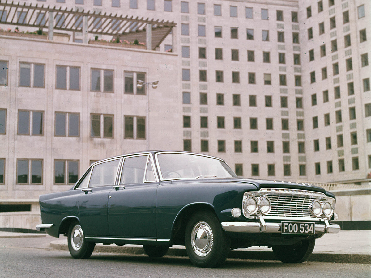 This archival image documents the 1962 Ford Zodiac MKIII front 3/4 view in front of building and is preserved in the Ford Heritage Vault as part of Ford Motor Company's historic photographic archive. Free for personal, non-commercial use. Ford Her...