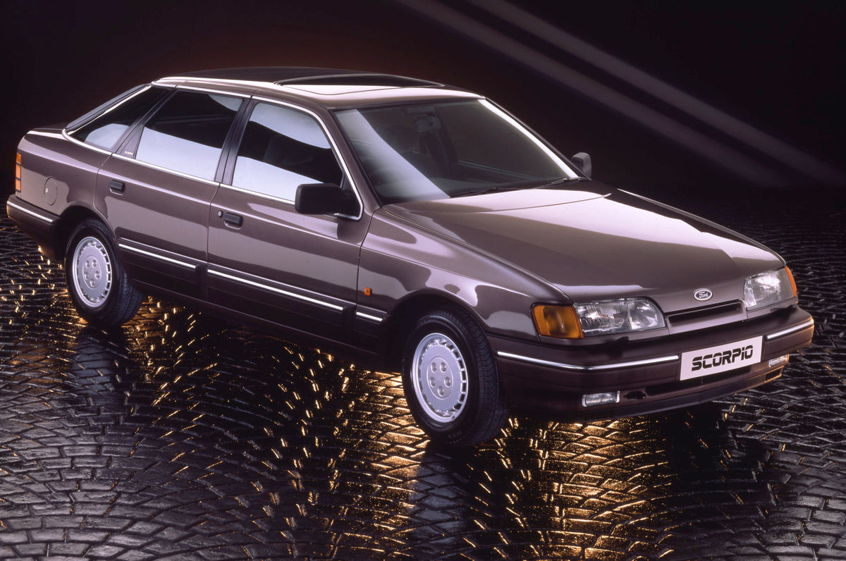 This archival image documents the 1989 Ford Granada Scorpio Mark III in scenic studio and is preserved in the Ford Heritage Vault as part of Ford Motor Company's historic photographic archive. Free for personal, non-commercial use. Ford Heritage V...