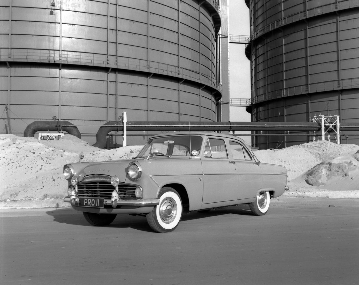 This archival image documents the 1959 Mr Buckmasters Ford Zodiac Pro II and is preserved in the Ford Heritage Vault as part of Ford Motor Company's historic photographic archive. Free for personal, non-commercial use. Ford Heritage Vault referenc...