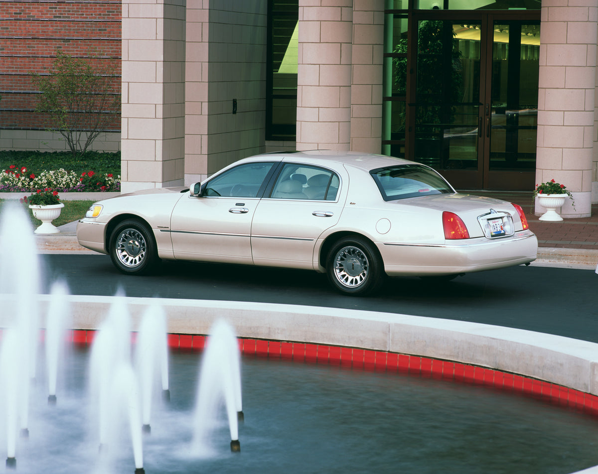 This archival image documents the 2002 Lincoln Town Car and is preserved in the Ford Heritage Vault as part of Ford Motor Company's historic photographic archive. Free for personal, non-commercial use. Ford Heritage Vault reference AR-2008-8.1.1.2...