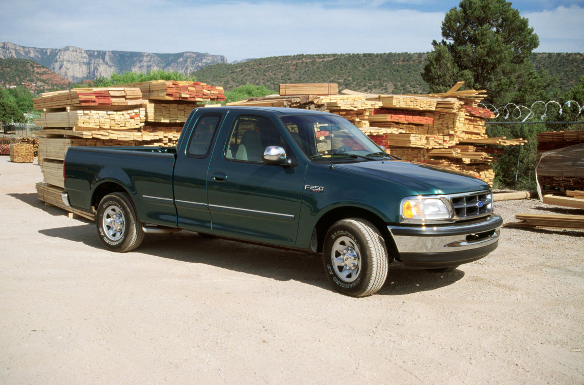 This archival image documents the 1997 Ford F-250 SuperCab pickup truck and is preserved in the Ford Heritage Vault as part of Ford Motor Company's historic photographic archive. Free for personal, non-commercial use. Ford Heritage Vault reference...