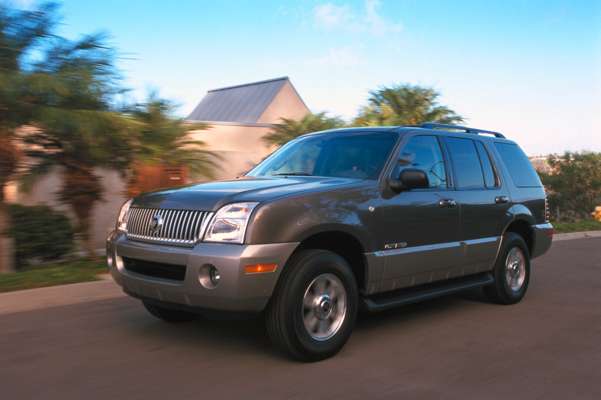 This archival image documents the 2002 Mercury Mountaineer Side Angle and is preserved in the Ford Heritage Vault as part of Ford Motor Company's historic photographic archive. Free for personal, non-commercial use. Ford Heritage Vault reference A...