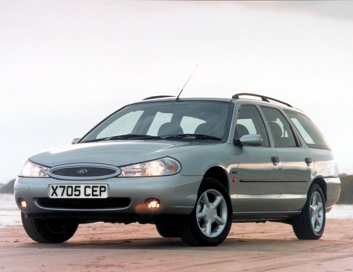 This archival image documents the 2000 Ford Mondeo Zetec estate on beach and is preserved in the Ford Heritage Vault as part of Ford Motor Company's historic photographic archive. Free for personal, non-commercial use. Ford Heritage Vault referenc...