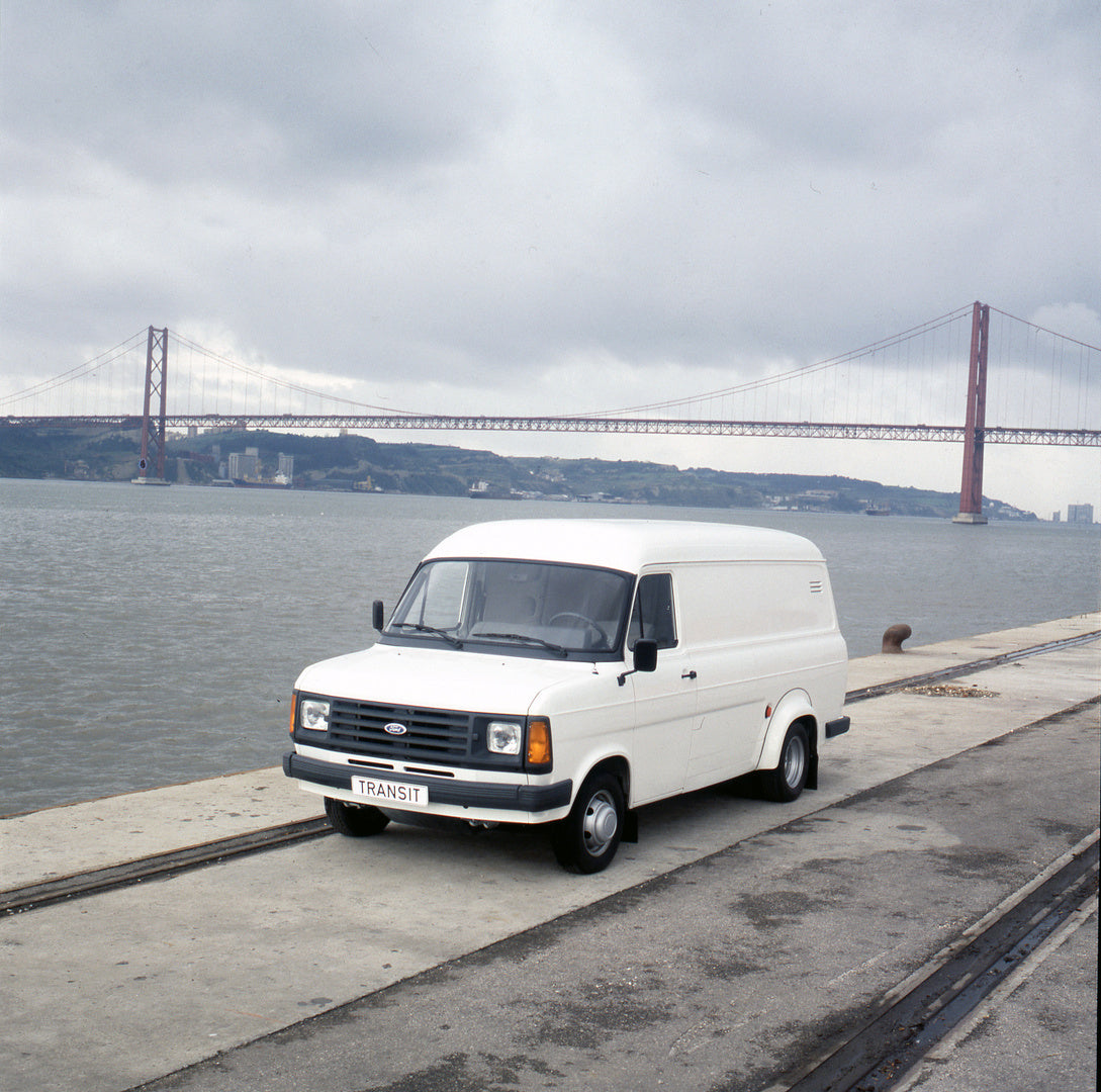 This archival image documents the 1984 Ford Transit Mark II Direct Injection LHD Press Drive with scenic bridge and is preserved in the Ford Heritage Vault as part of Ford Motor Company's historic photographic archive. Free for personal, non-comme...
