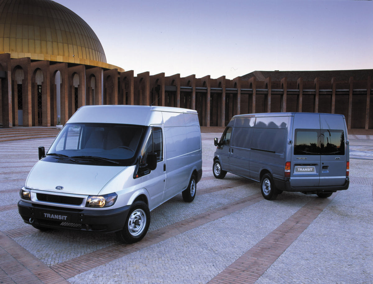 This archival image documents the 1999 Ford Transit MK III front and rear views and is preserved in the Ford Heritage Vault as part of Ford Motor Company's historic photographic archive. Free for personal, non-commercial use. Ford Heritage Vault r...