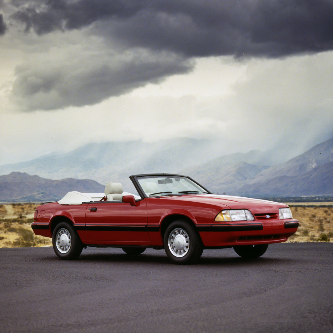 This archival image documents the 1989 Ford Mustang Convertible and is preserved in the Ford Heritage Vault as part of Ford Motor Company's historic photographic archive. Free for personal, non-commercial use. Ford Heritage Vault reference AR-2008...