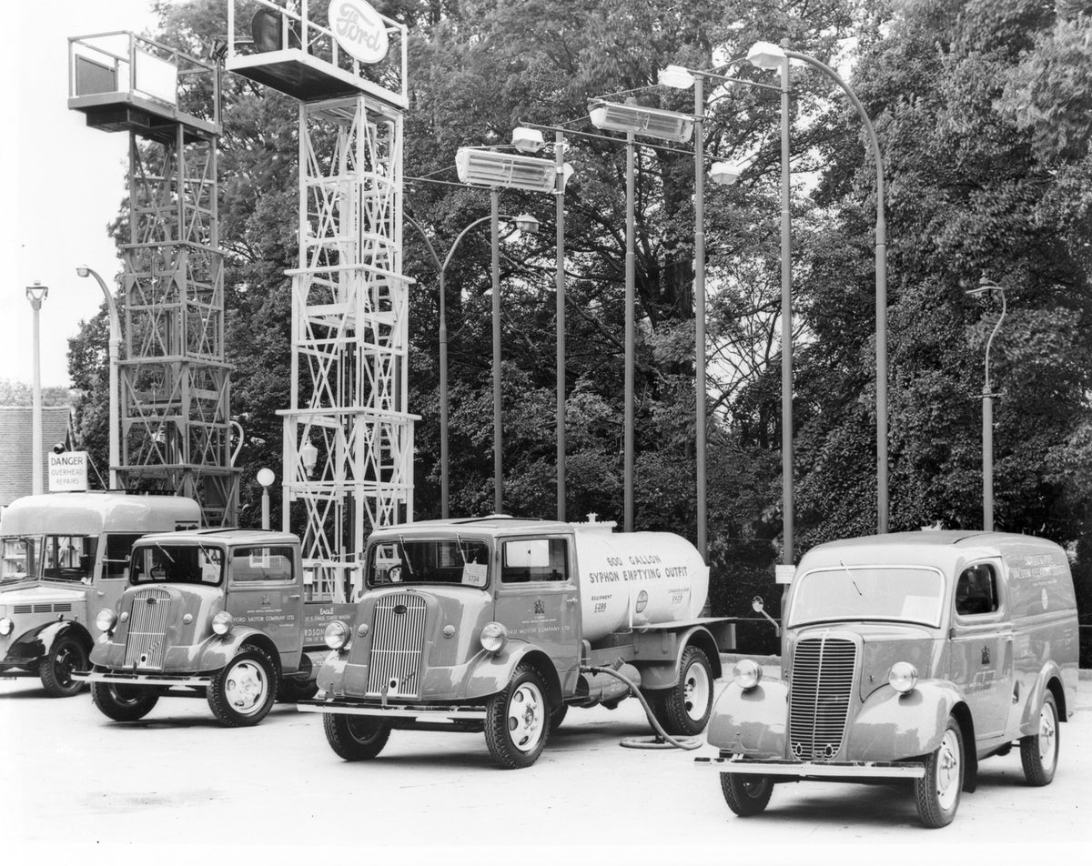 This archival image documents the 1948 Show of Fordson E83W and Ford Thames special bodies and is preserved in the Ford Heritage Vault as part of Ford Motor Company's historic photographic archive. Free for personal, non-commercial use. Ford Herit...
