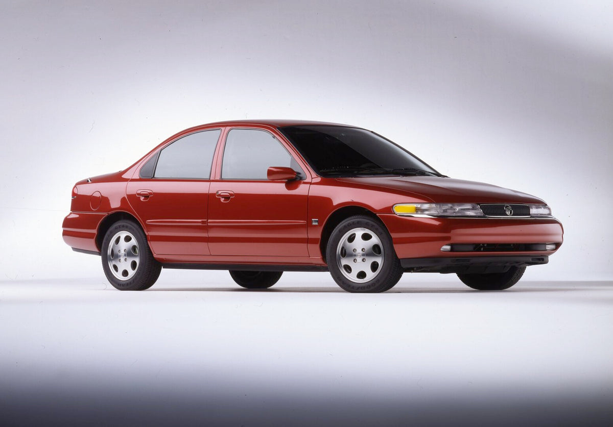 This archival image documents the 1997 Mercury Mystique LS front angle in studio CN325017-100 and is preserved in the Ford Heritage Vault as part of Ford Motor Company's historic photographic archive. Free for personal, non-commercial use. Ford He...