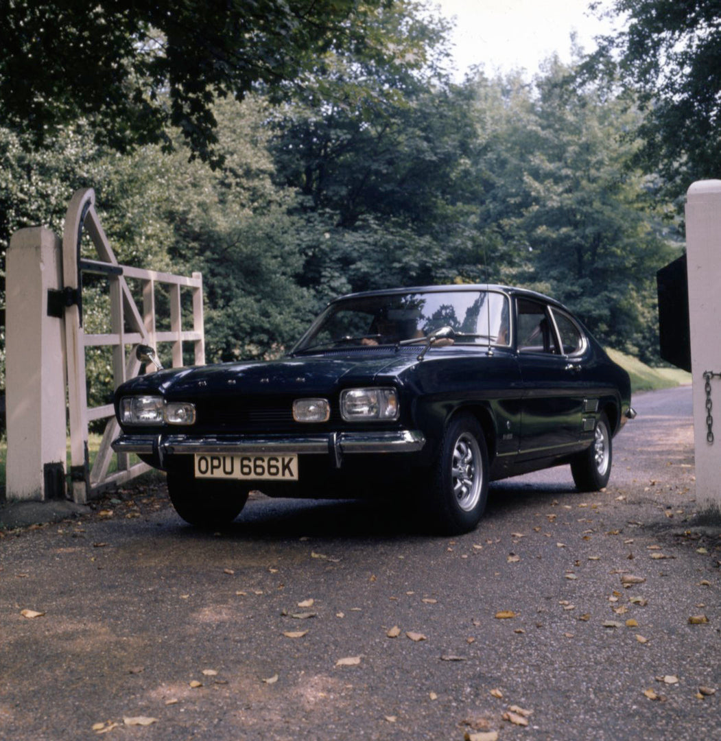 This archival image documents the 1971 Ford Capri MK I 2000 GT XLR automatic on scenic road and is preserved in the Ford Heritage Vault as part of Ford Motor Company's historic photographic archive. Free for personal, non-commercial use. Ford Heri...