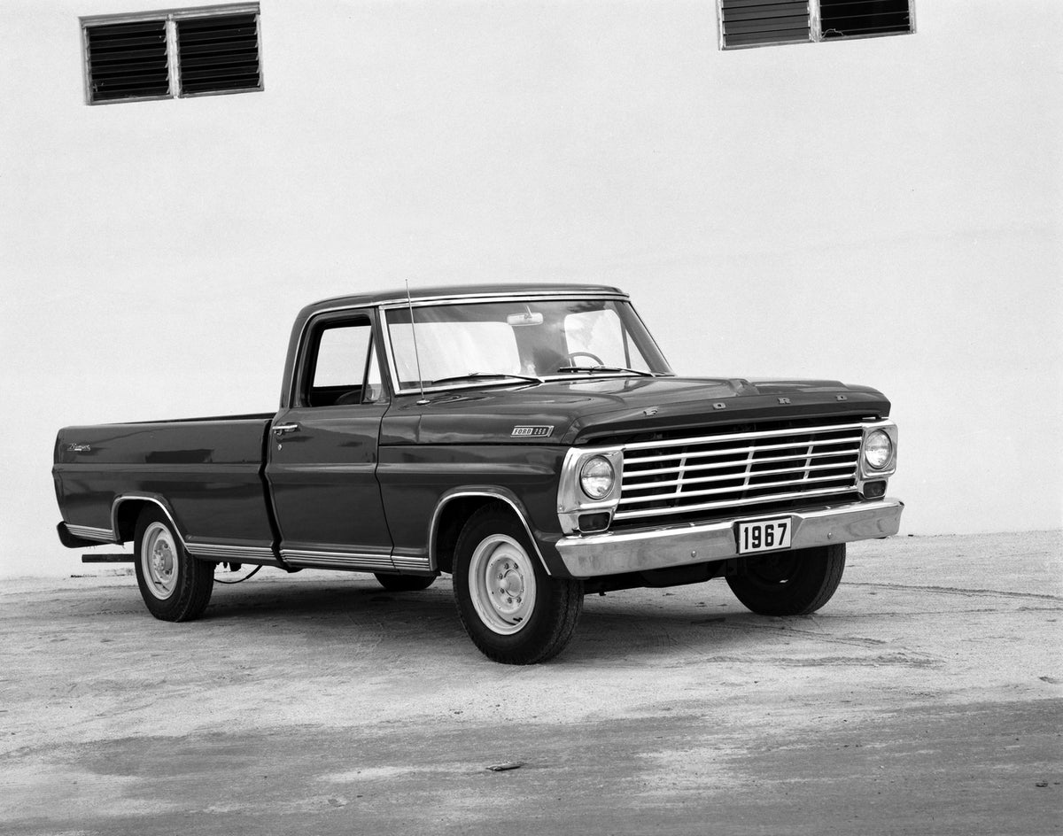 This archival image documents the 1967 Ford F-250 pickup truck and is preserved in the Ford Heritage Vault as part of Ford Motor Company's historic photographic archive. Free for personal, non-commercial use. Ford Heritage Vault reference AR-2008-...
