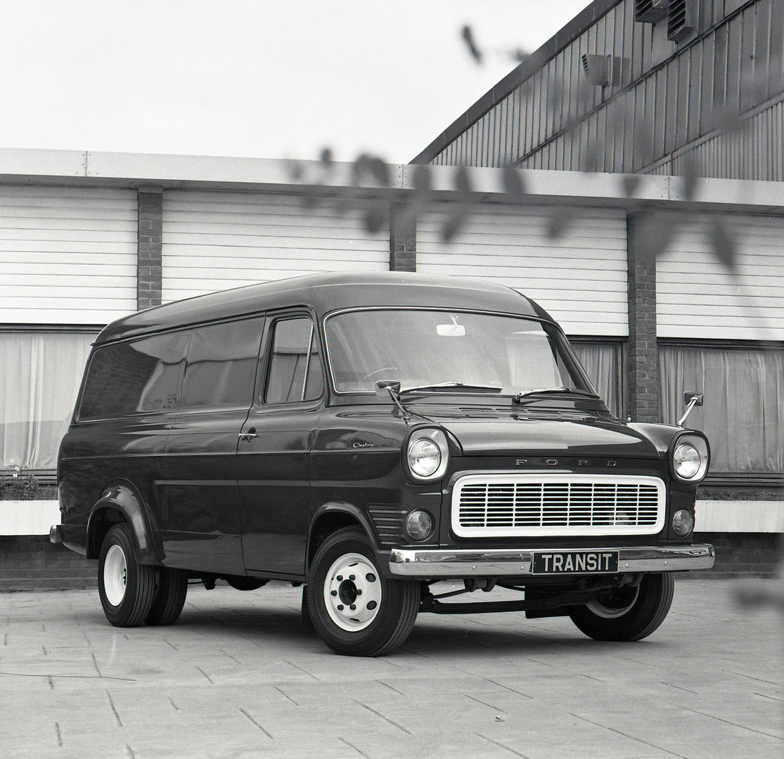 This archival image documents the 1971 Ford Transit Van Mark I Long Wheelbase in front of building and is preserved in the Ford Heritage Vault as part of Ford Motor Company's historic photographic archive. Free for personal, non-commercial use. Fo...