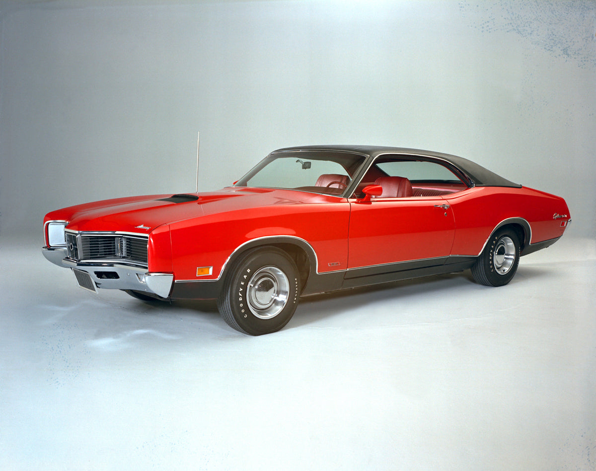 This archival image documents the 1970 Mercury Cyclone GT hardtop Side View and is preserved in the Ford Heritage Vault as part of Ford Motor Company's historic photographic archive. Free for personal, non-commercial use. Ford Heritage Vault refer...