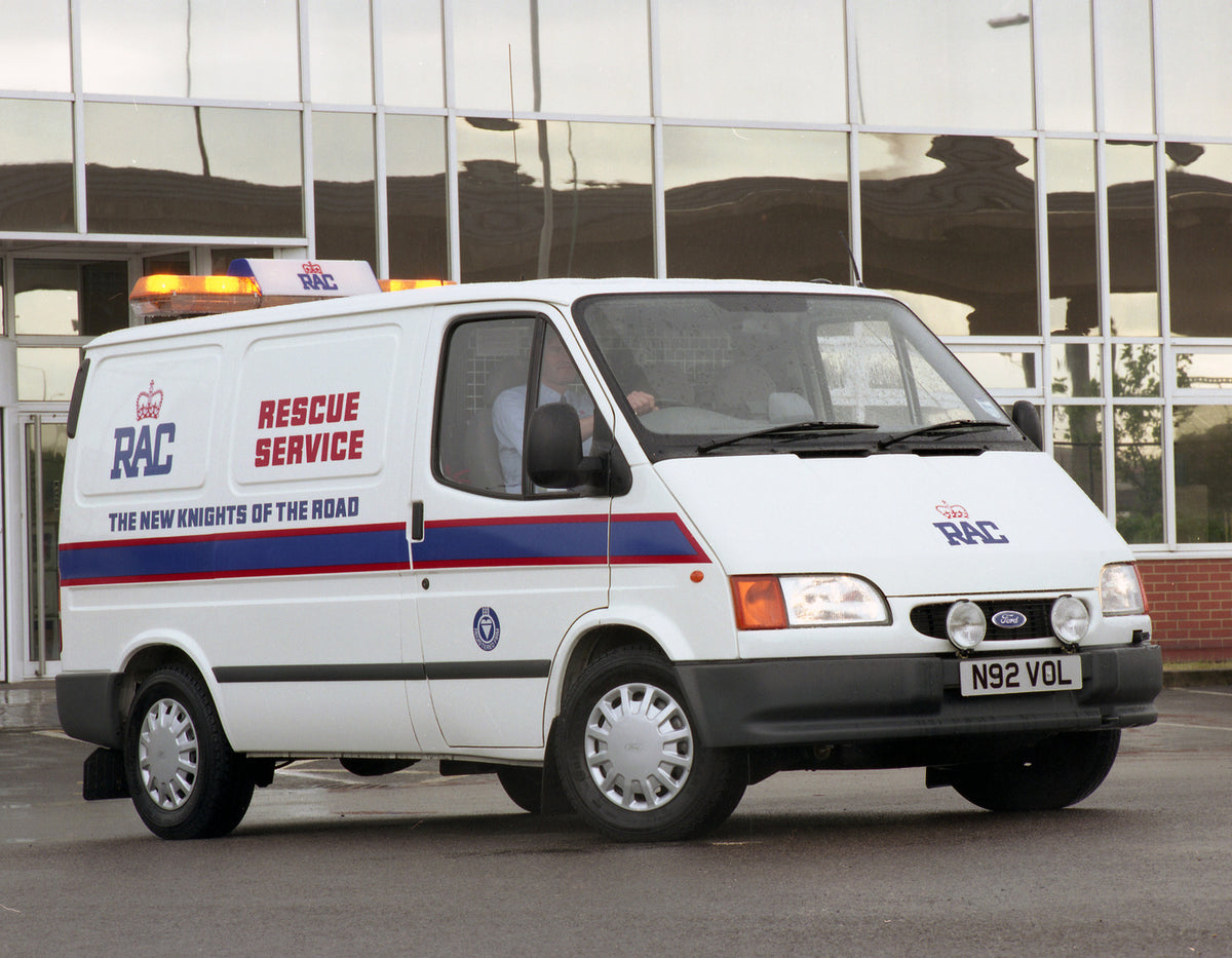 This archival image documents the 1996 Ford Transit Mark III RAC Rescue Service Van in front of building and is preserved in the Ford Heritage Vault as part of Ford Motor Company's historic photographic archive. Free for personal, non-commercial u...