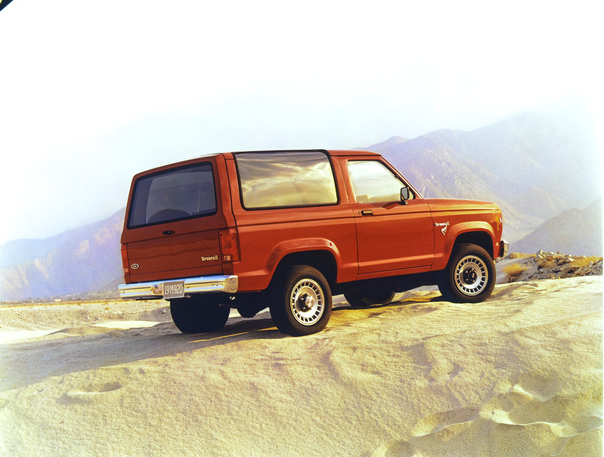 This archival image documents the 1985 Ford Bronco II and is preserved in the Ford Heritage Vault as part of Ford Motor Company's historic photographic archive. Free for personal, non-commercial use. Ford Heritage Vault reference AR-2001-88-102181...