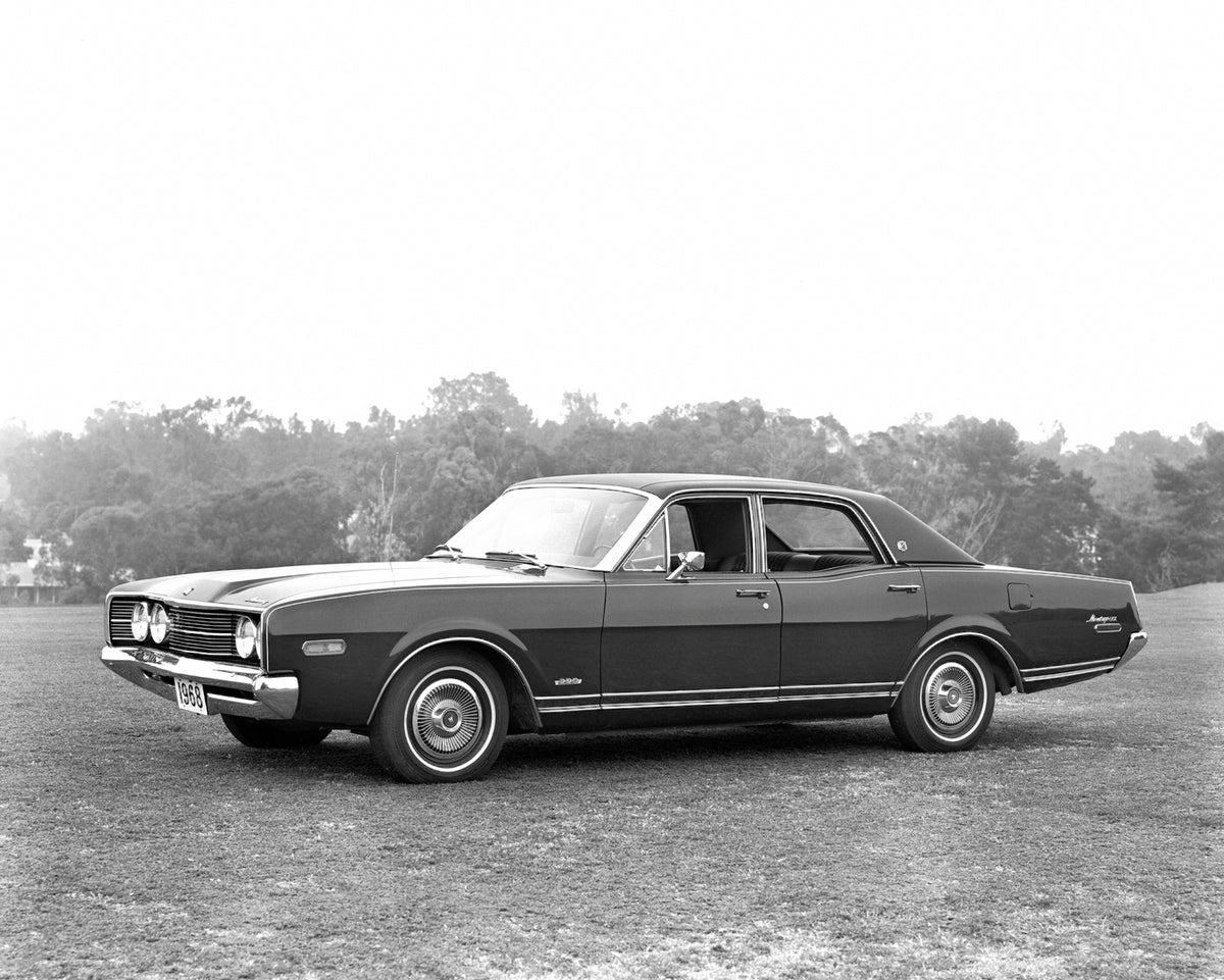 This archival image documents the 1968 Mercury Montego four-door sedan with Trees in Background and is preserved in the Ford Heritage Vault as part of Ford Motor Company's historic photographic archive. Free for personal, non-commercial use. Ford ...