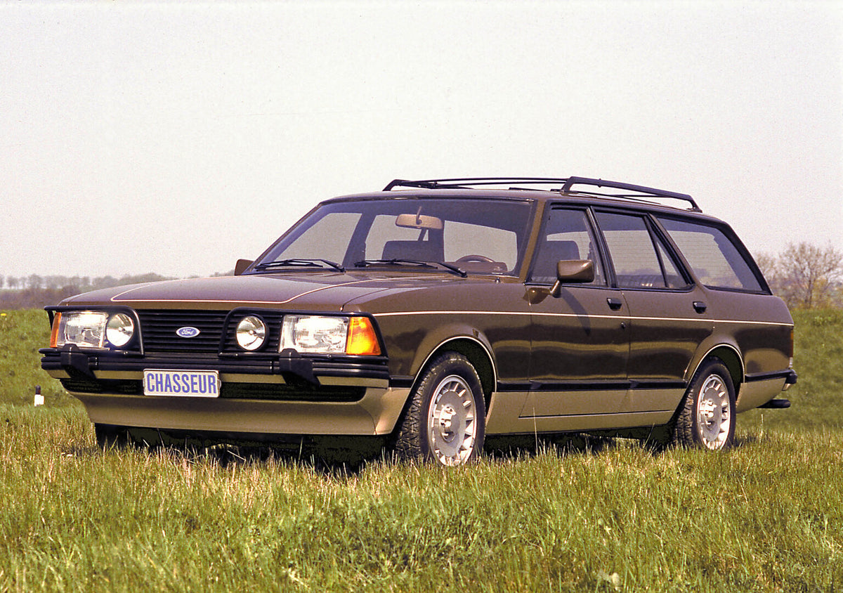 This archival image documents the 1978 Ford Granada Chasseur-Hunter wagon in grassy field 1978-543-1 and is preserved in the Ford Heritage Vault as part of Ford Motor Company's historic photographic archive. Free for personal, non-commercial use. ...
