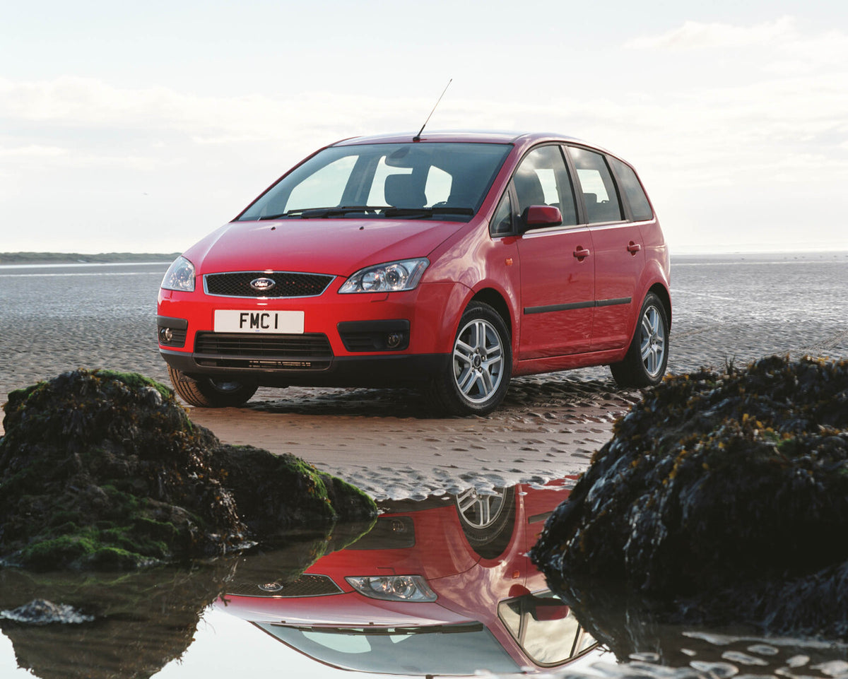 This archival image documents the 2003 Ford C-Max Mark I on scenic beach and is preserved in the Ford Heritage Vault as part of Ford Motor Company's historic photographic archive. Free for personal, non-commercial use. Ford Heritage Vault referenc...