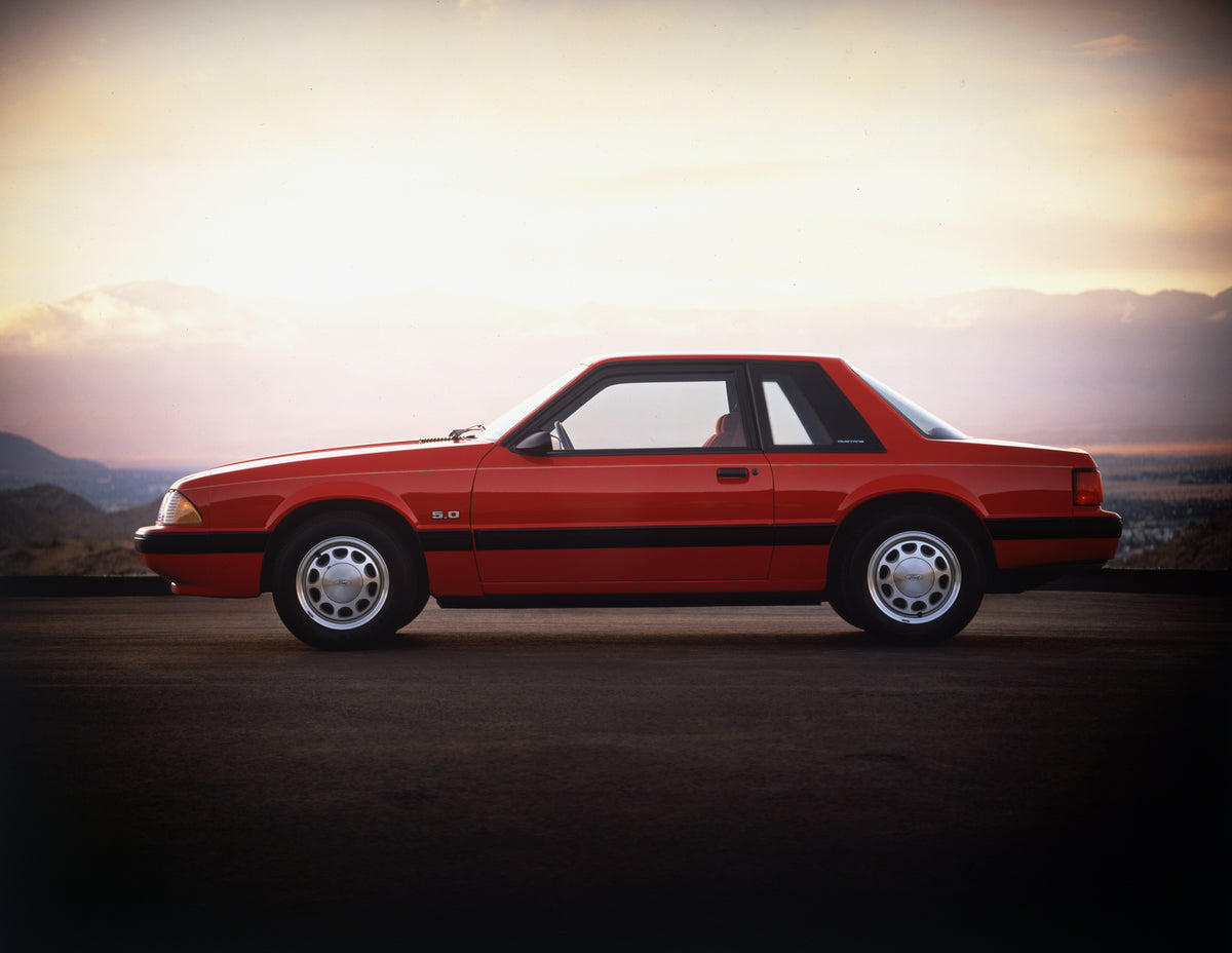 This archival image documents the 1989 Ford Mustang LX coupe and is preserved in the Ford Heritage Vault as part of Ford Motor Company's historic photographic archive. Free for personal, non-commercial use. Ford Heritage Vault reference AR-2008-8....