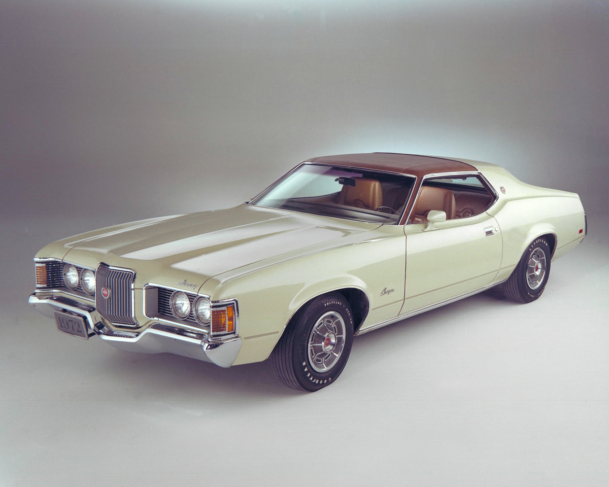 This archival image documents the 1972 Mercury Cougar hardtop and is preserved in the Ford Heritage Vault as part of Ford Motor Company's historic photographic archive. Free for personal, non-commercial use. Ford Heritage Vault reference AR-2008-8...