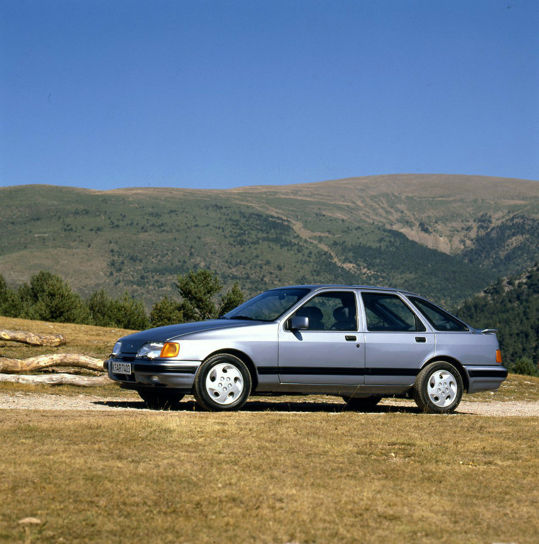 This archival image documents the 1986 Heritage Archive - 1987 1/2 Ford Sierra on scenic road in Spain and is preserved in the Ford Heritage Vault as part of Ford Motor Company's historic photographic archive. Free for personal, non-commercial use...