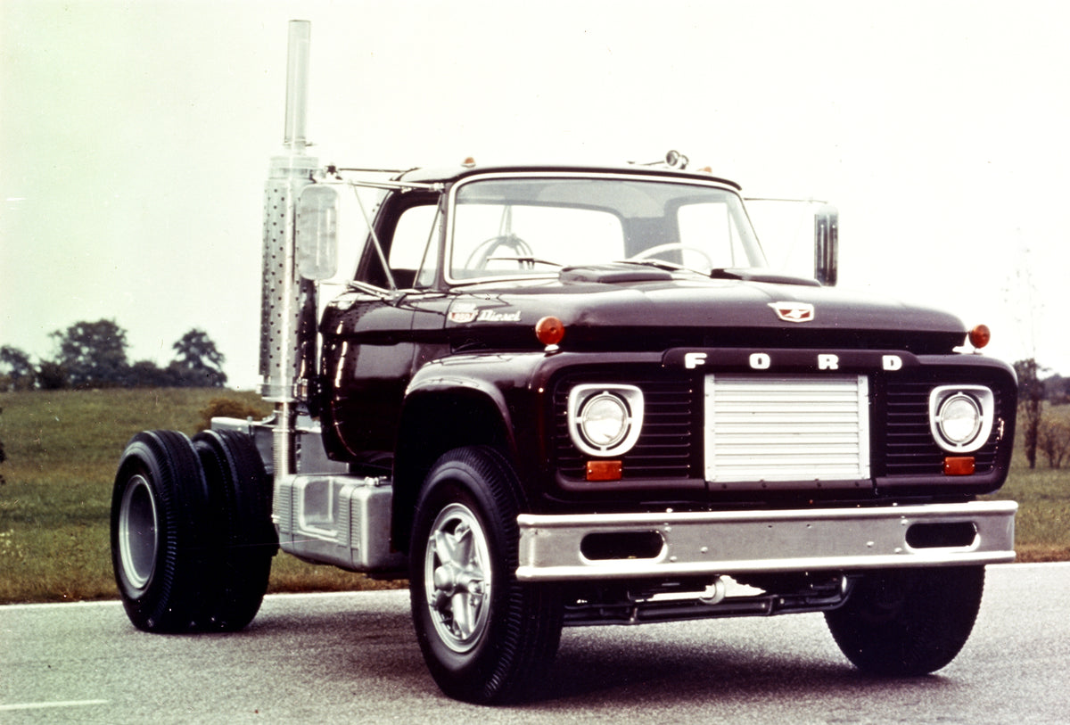 This archival image documents the 1963 Ford F-950 heavy truck and is preserved in the Ford Heritage Vault as part of Ford Motor Company's historic photographic archive. Free for personal, non-commercial use. Ford Heritage Vault reference AR-2008-8...