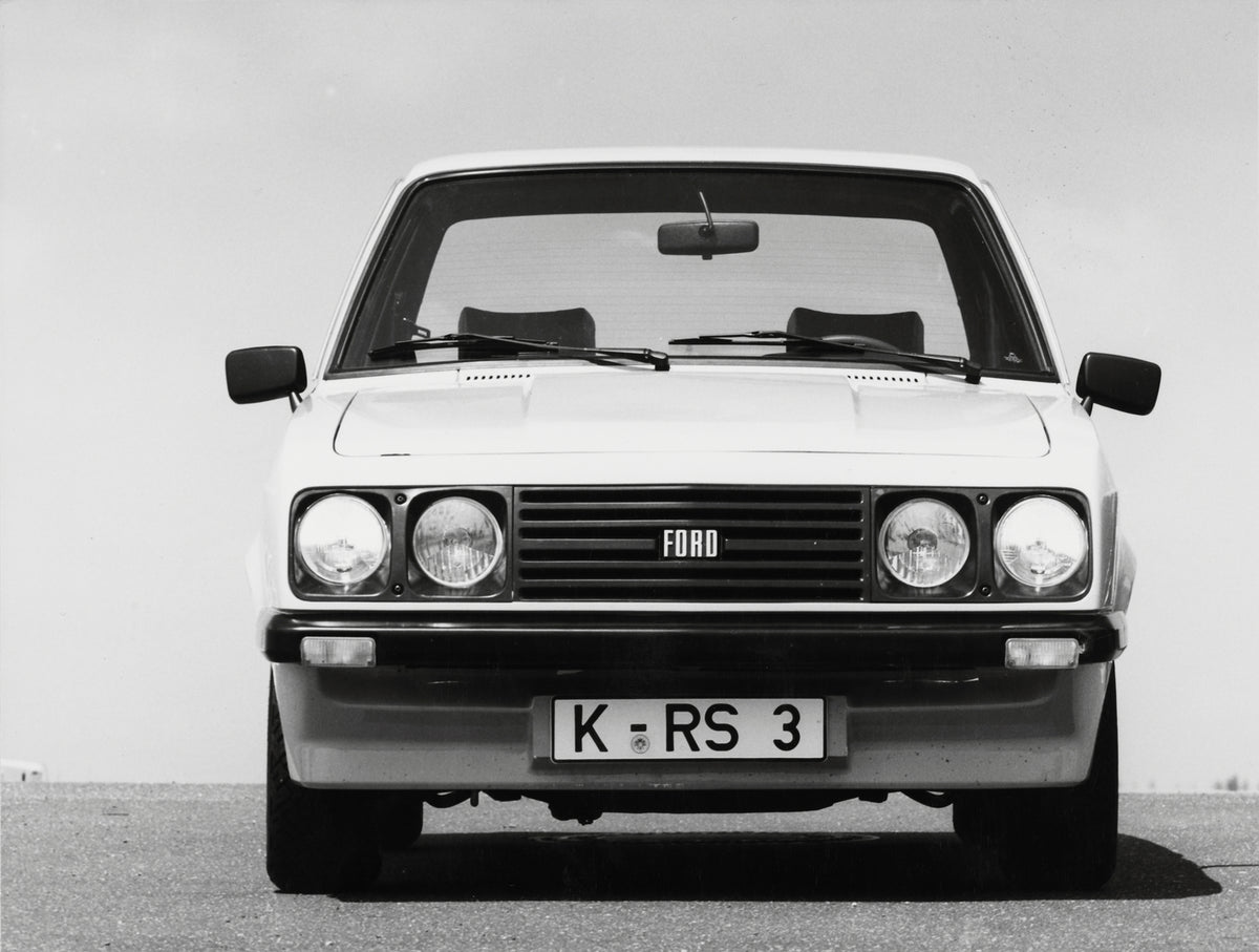 This archival image documents the 1975 Ford Escort Mark II RS2000 front view on pavement and is preserved in the Ford Heritage Vault as part of Ford Motor Company's historic photographic archive. Free for personal, non-commercial use. Ford Heritag...