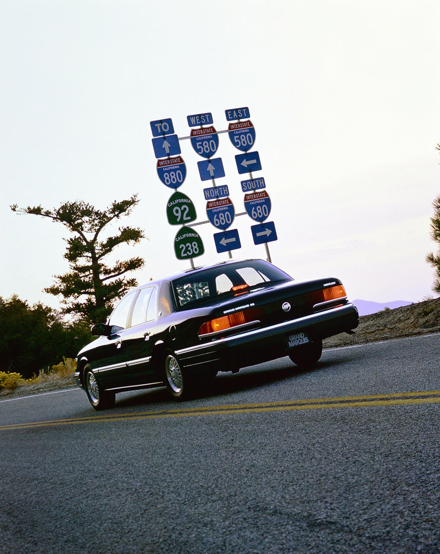 This archival image documents the 1992 Mercury Grand Marquis GS four-door and is preserved in the Ford Heritage Vault as part of Ford Motor Company's historic photographic archive. Free for personal, non-commercial use. Ford Heritage Vault referen...