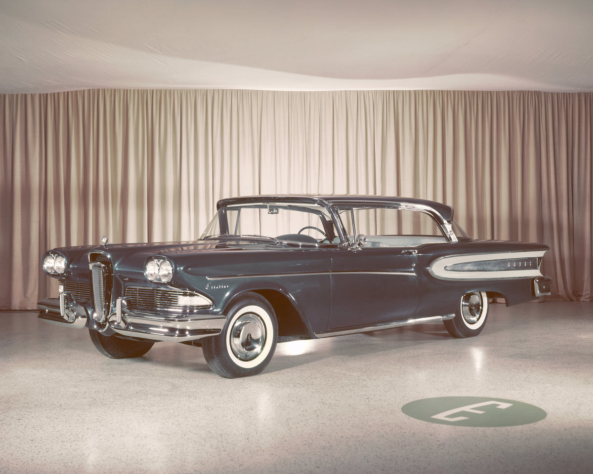 This archival image documents the 1958 Edsel Citation Tudor Hardtop and is preserved in the Ford Heritage Vault as part of Ford Motor Company's historic photographic archive. Free for personal, non-commercial use. Ford Heritage Vault reference AR-...