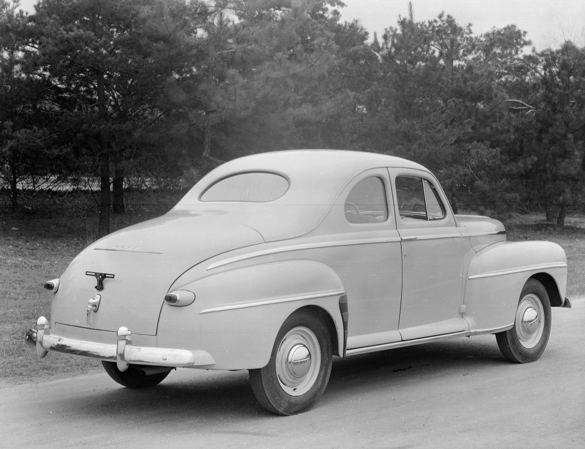 This archival image documents the 1947 Ford Super Deluxe business coupe and is preserved in the Ford Heritage Vault as part of Ford Motor Company's historic photographic archive. Free for personal, non-commercial use. Ford Heritage Vault reference...