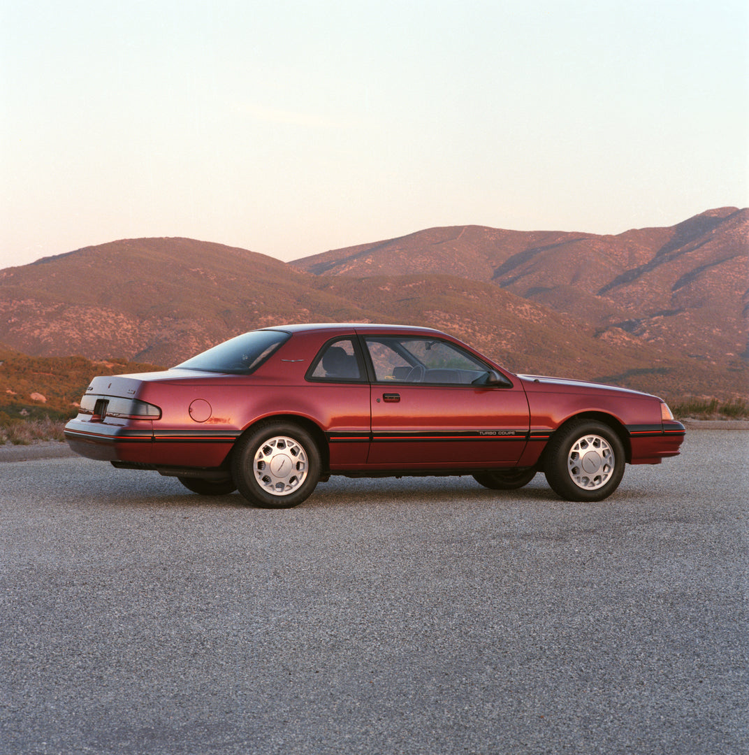 This archival image documents the 1987 Ford Thunderbird Turbo-Coupe scenic and is preserved in the Ford Heritage Vault as part of Ford Motor Company's historic photographic archive. Free for personal, non-commercial use. Ford Heritage Vault refere...