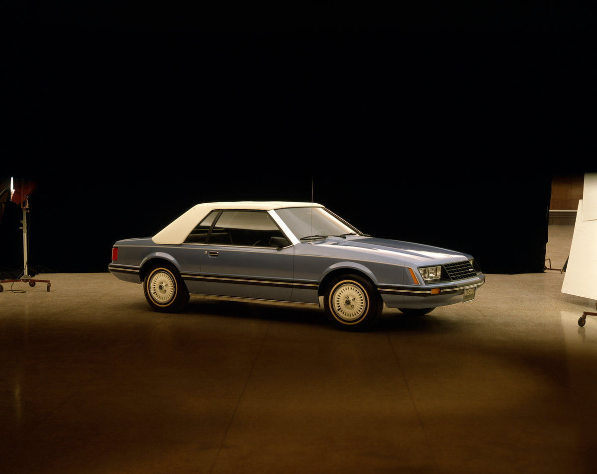 This archival image documents the 1980 Ford Mustang with Carrage Roof option and is preserved in the Ford Heritage Vault as part of Ford Motor Company's historic photographic archive. Free for personal, non-commercial use. Ford Heritage Vault refe...