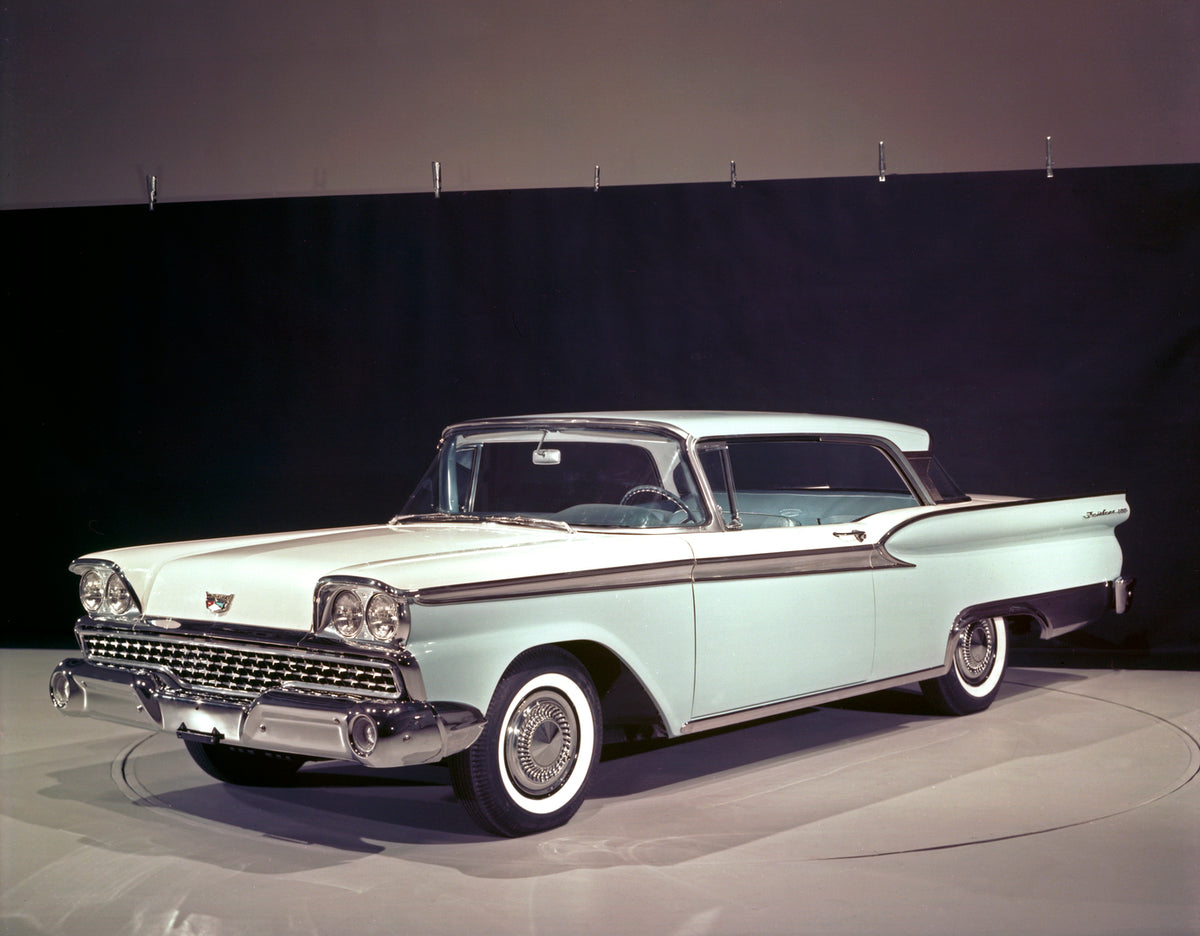 This archival image documents the 1959 Ford Fairlane 500 Tudor Hardtop and is preserved in the Ford Heritage Vault as part of Ford Motor Company's historic photographic archive. Free for personal, non-commercial use. Ford Heritage Vault reference ...
