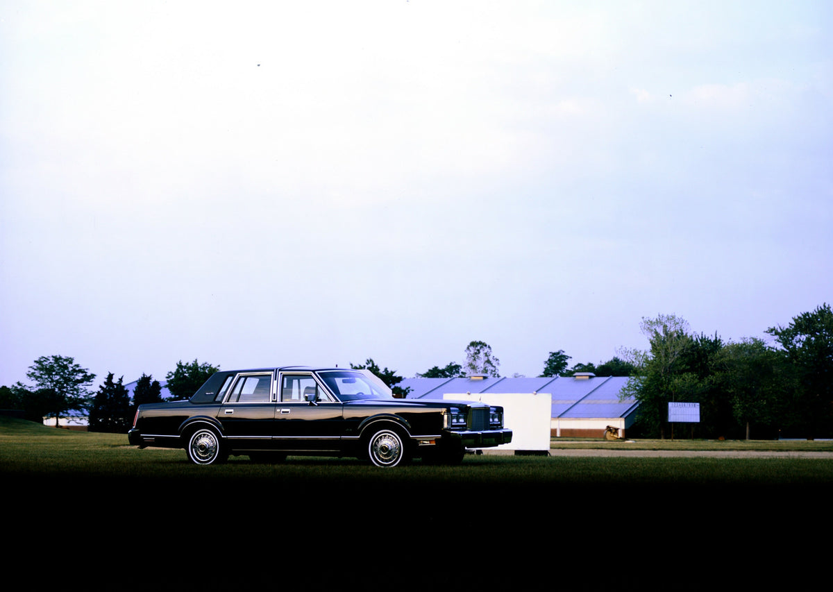 This archival image documents the 1987 Lincoln Town Car four-door and is preserved in the Ford Heritage Vault as part of Ford Motor Company's historic photographic archive. Free for personal, non-commercial use. Ford Heritage Vault reference AR-20...