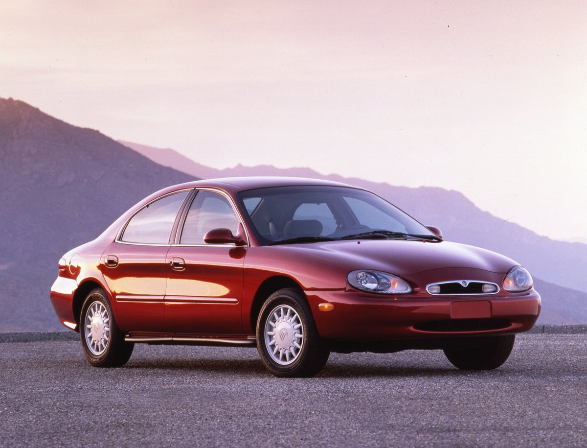 This archival image documents the 1997 Mercury Sable front angle with mountains in background CN325015-102 and is preserved in the Ford Heritage Vault as part of Ford Motor Company's historic photographic archive. Free for personal, non-commercial...