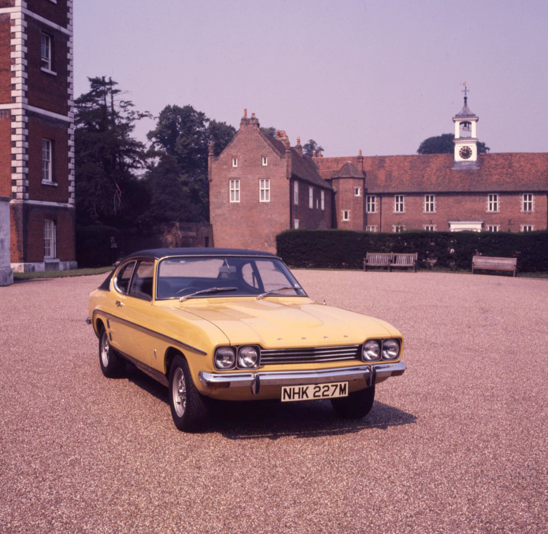 This archival image documents the 1973 Ford Capri MK I GXL in scenic city square and is preserved in the Ford Heritage Vault as part of Ford Motor Company's historic photographic archive. Free for personal, non-commercial use. Ford Heritage Vault ...