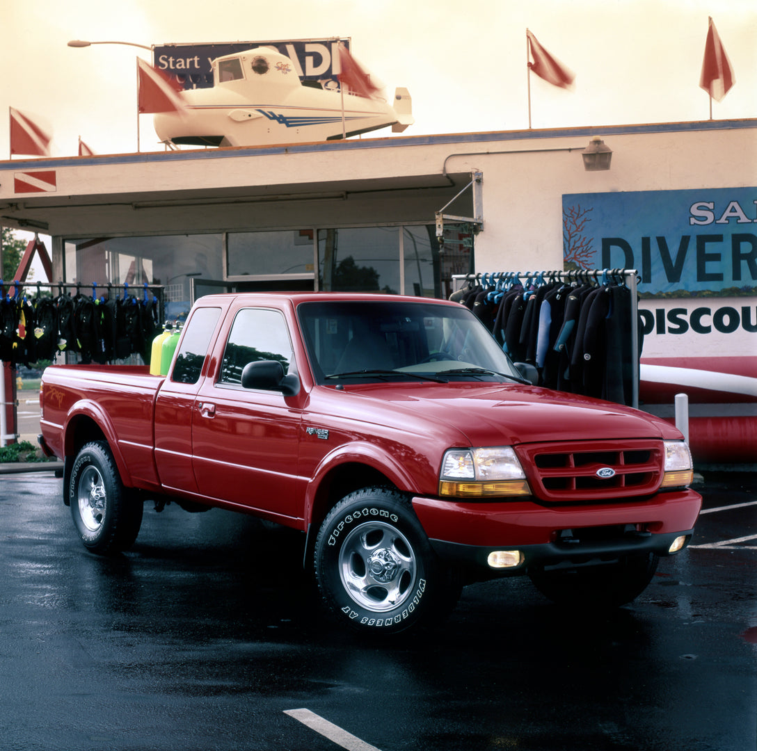 This archival image documents the 1999 Ford Ranger XLT Sport supercab and is preserved in the Ford Heritage Vault as part of Ford Motor Company's historic photographic archive. Free for personal, non-commercial use. Ford Heritage Vault reference A...