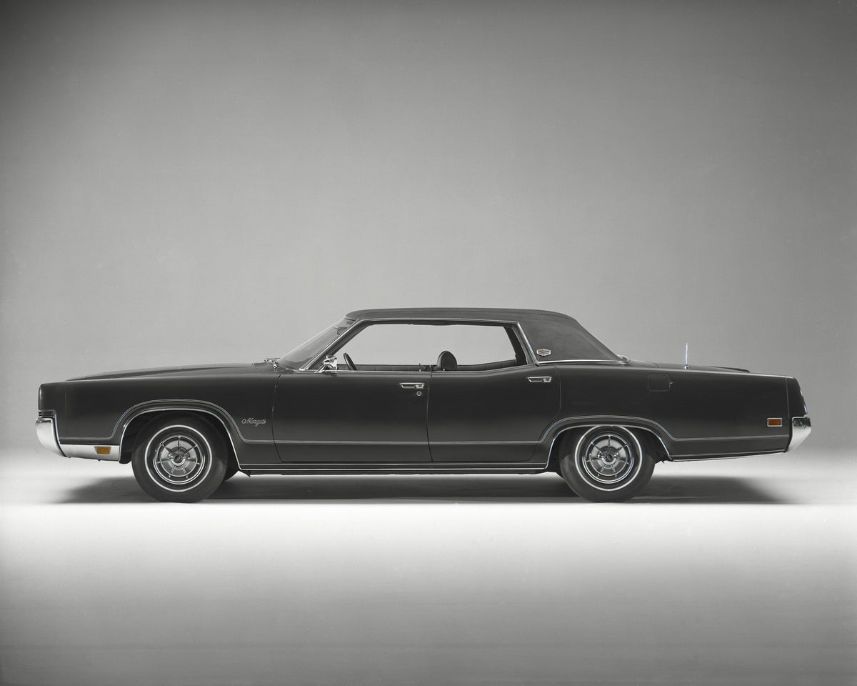 This archival image documents the 1970 Mercury Marquis four-door hardtop and is preserved in the Ford Heritage Vault as part of Ford Motor Company's historic photographic archive. Free for personal, non-commercial use. Ford Heritage Vault referenc...