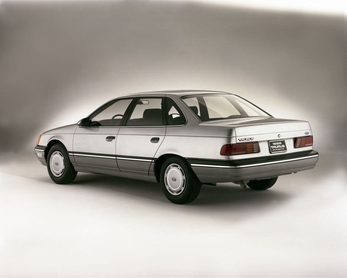 This archival image documents the 1986 Ford Taurus and is preserved in the Ford Heritage Vault as part of Ford Motor Company's historic photographic archive. Free for personal, non-commercial use. Ford Heritage Vault reference AR-2008-8.1.2.7158.