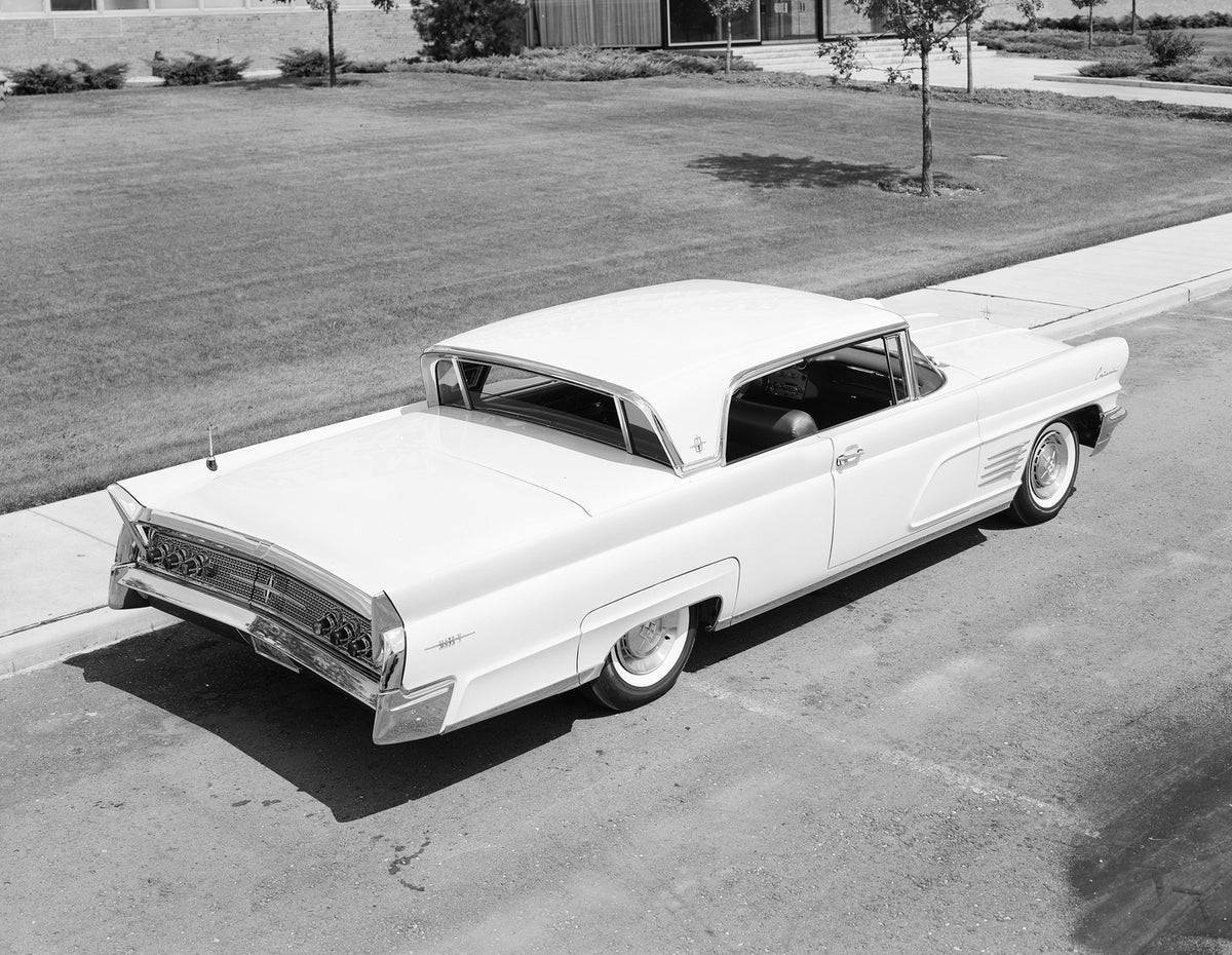 This archival image documents the 1960 Lincoln Continental Mark V 2-door hardtop and is preserved in the Ford Heritage Vault as part of Ford Motor Company's historic photographic archive. Free for personal, non-commercial use. Ford Heritage Vault ...