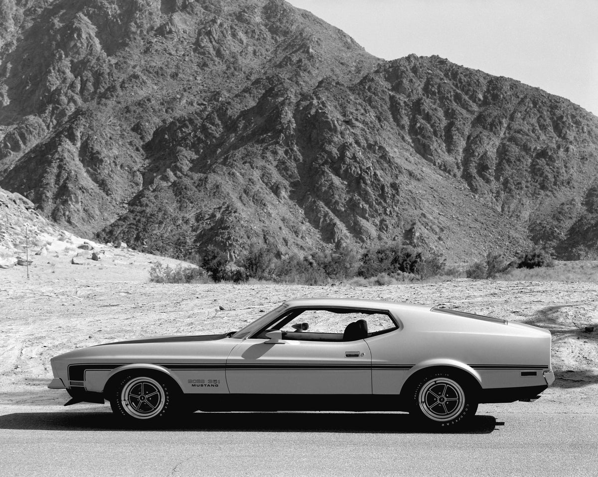 This archival image documents the 1971 Ford Mustang Boss 351 fastback and is preserved in the Ford Heritage Vault as part of Ford Motor Company's historic photographic archive. Free for personal, non-commercial use. Ford Heritage Vault reference A...