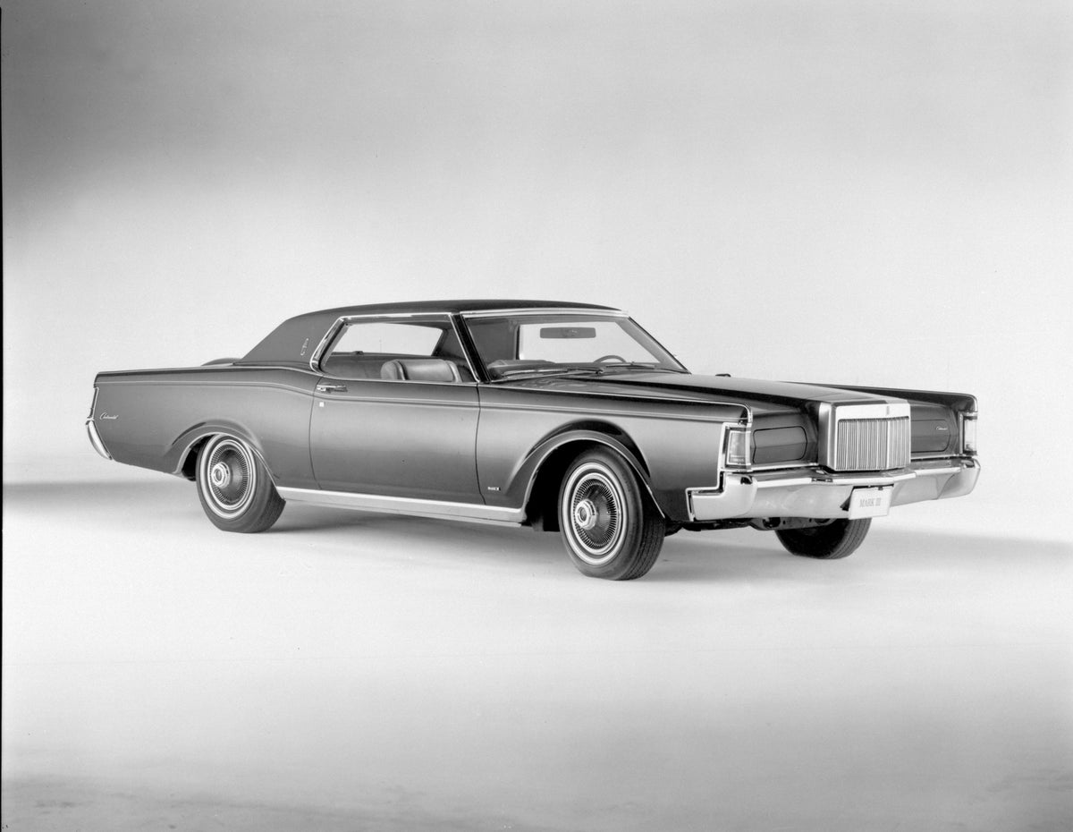This archival image documents the 1969 Lincoln Continental Mark III hardtop and is preserved in the Ford Heritage Vault as part of Ford Motor Company's historic photographic archive. Free for personal, non-commercial use. Ford Heritage Vault refer...