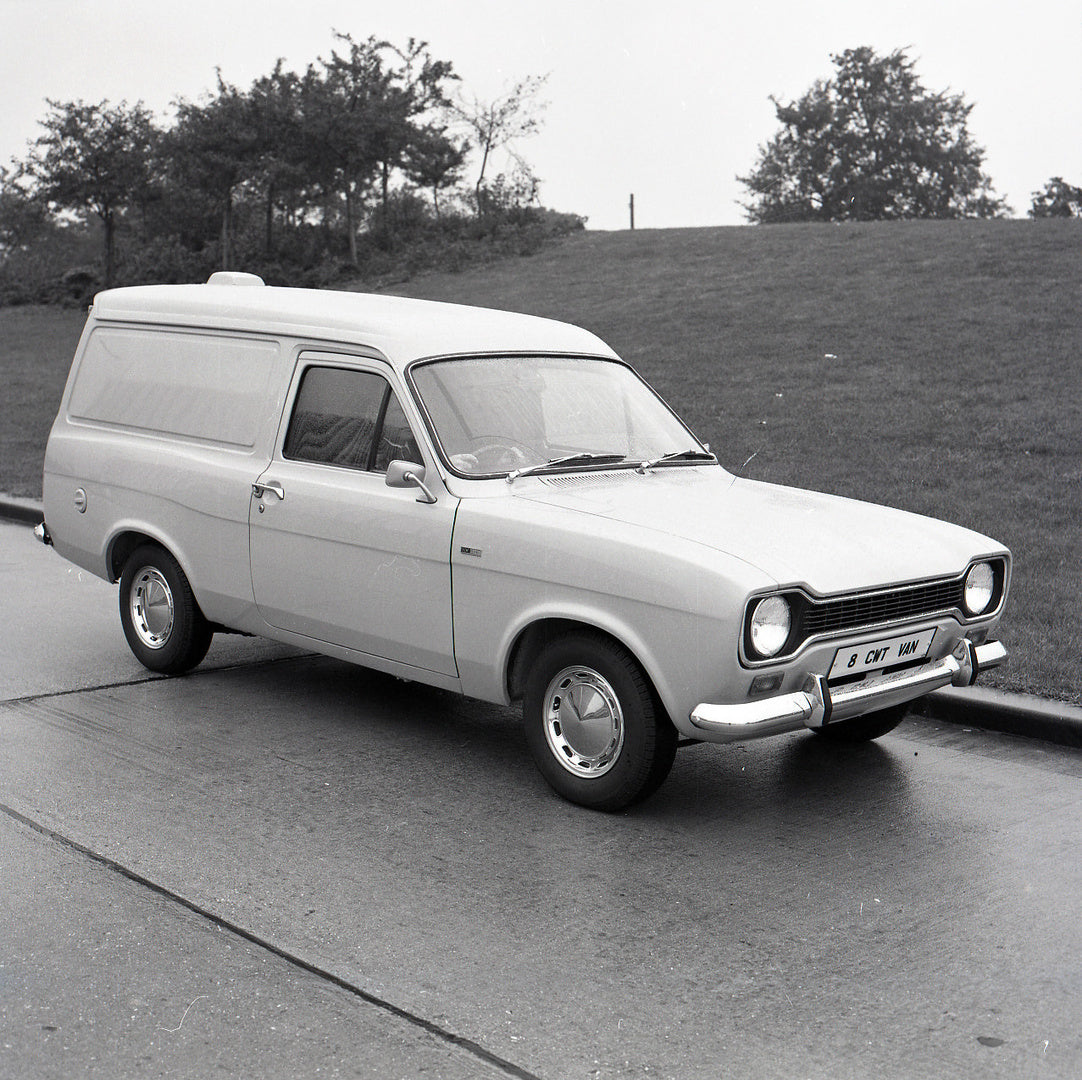 This archival image documents the 1974 Ford Escort Mark II 6 to 8 Counterweight Van on scenic road and is preserved in the Ford Heritage Vault as part of Ford Motor Company's historic photographic archive. Free for personal, non-commercial use. Fo...