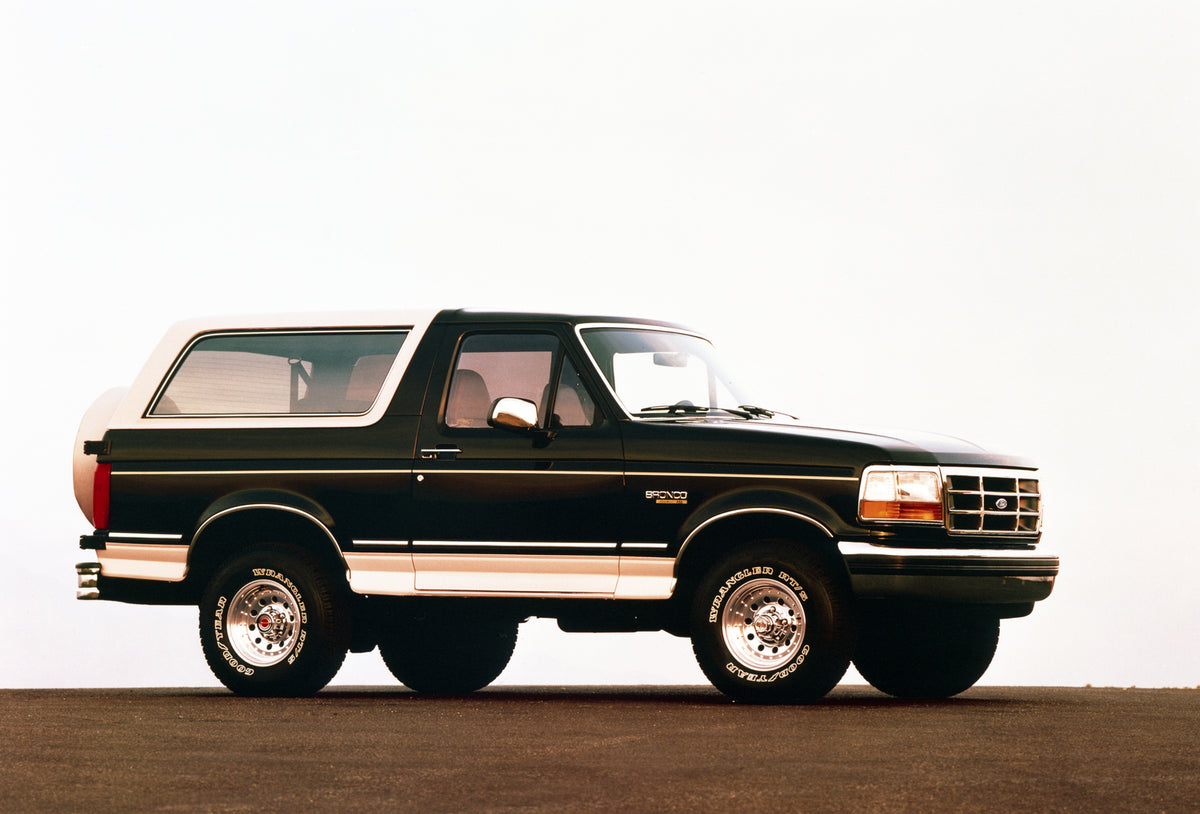 This archival image documents the 1992 Ford Bronco Raven Eddie Bauer and is preserved in the Ford Heritage Vault as part of Ford Motor Company's historic photographic archive. Free for personal, non-commercial use. Ford Heritage Vault reference AR...