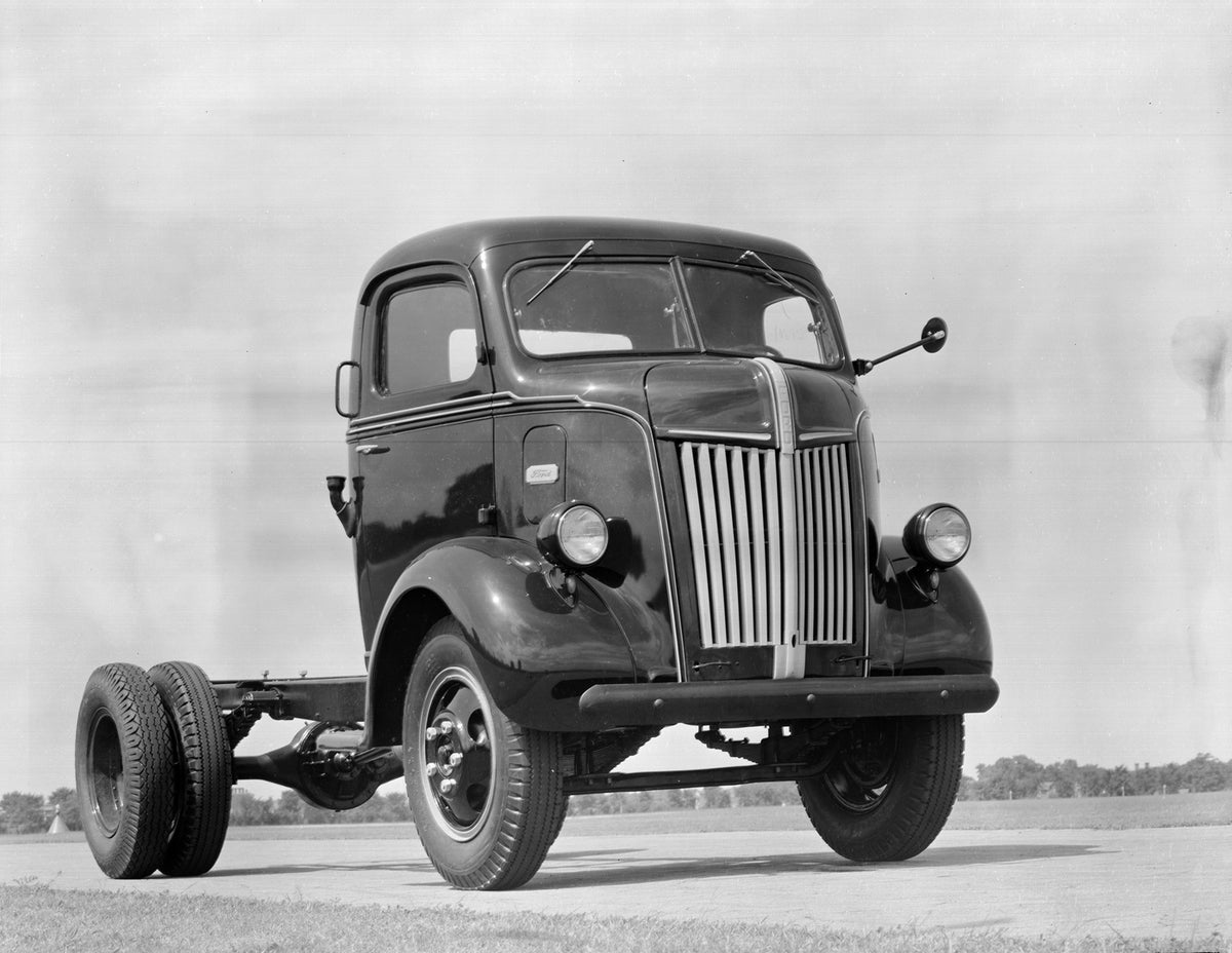 This archival image documents the 1946 Ford Cab Over Engine one and half ton truck and is preserved in the Ford Heritage Vault as part of Ford Motor Company's historic photographic archive. Free for personal, non-commercial use. Ford Heritage Vaul...
