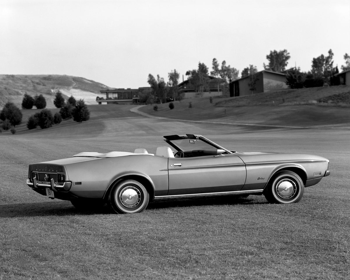 This archival image documents the 1971 Ford Mustang convertible and is preserved in the Ford Heritage Vault as part of Ford Motor Company's historic photographic archive. Free for personal, non-commercial use. Ford Heritage Vault reference AR-2008...