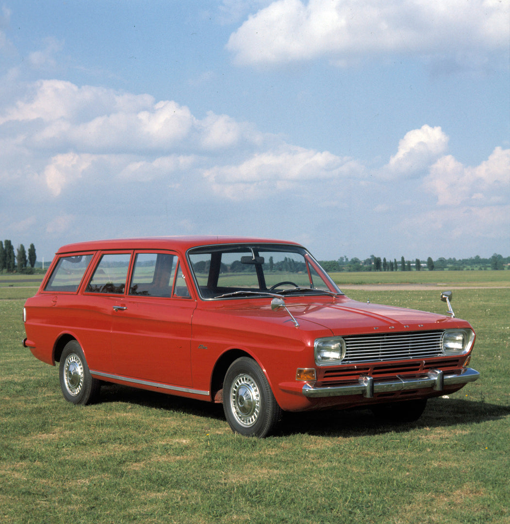 This archival image documents the 1966 Ford Taunus 15M P6 in scenic field and is preserved in the Ford Heritage Vault as part of Ford Motor Company's historic photographic archive. Free for personal, non-commercial use. Ford Heritage Vault referen...