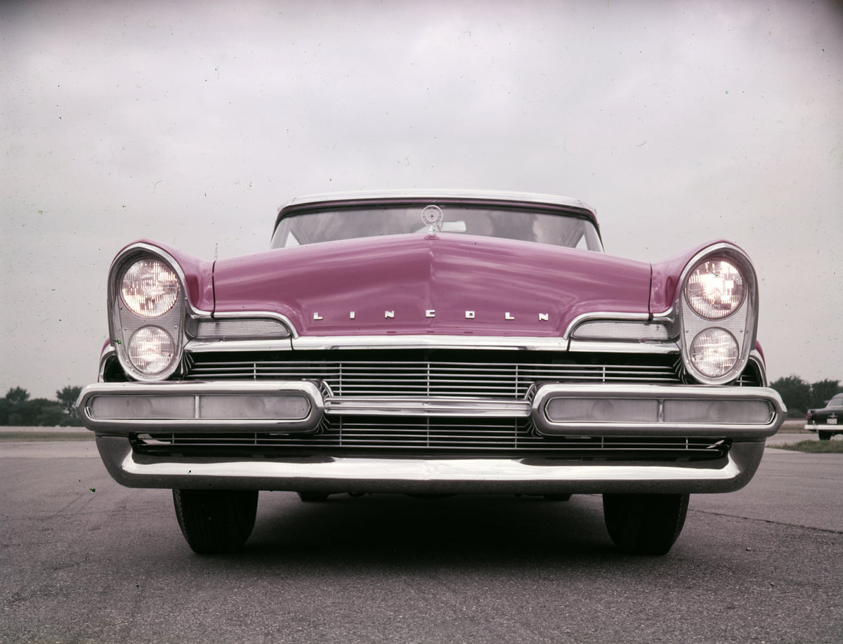 This archival image documents the 1957 Lincoln Premiere Landau and is preserved in the Ford Heritage Vault as part of Ford Motor Company's historic photographic archive. Free for personal, non-commercial use. Ford Heritage Vault reference AR-2008-...