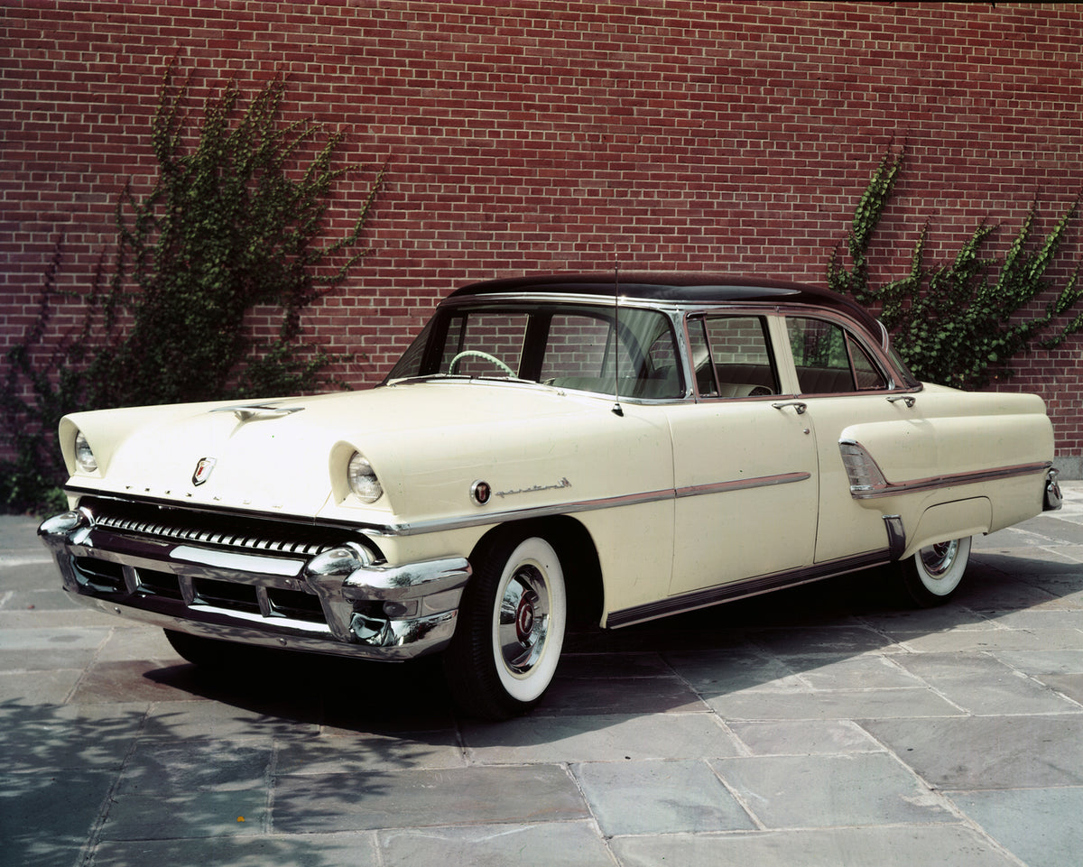 This archival image documents the 1955 Mercury Monterey four-door sedan Side Angle and is preserved in the Ford Heritage Vault as part of Ford Motor Company's historic photographic archive. Free for personal, non-commercial use. Ford Heritage Vaul...