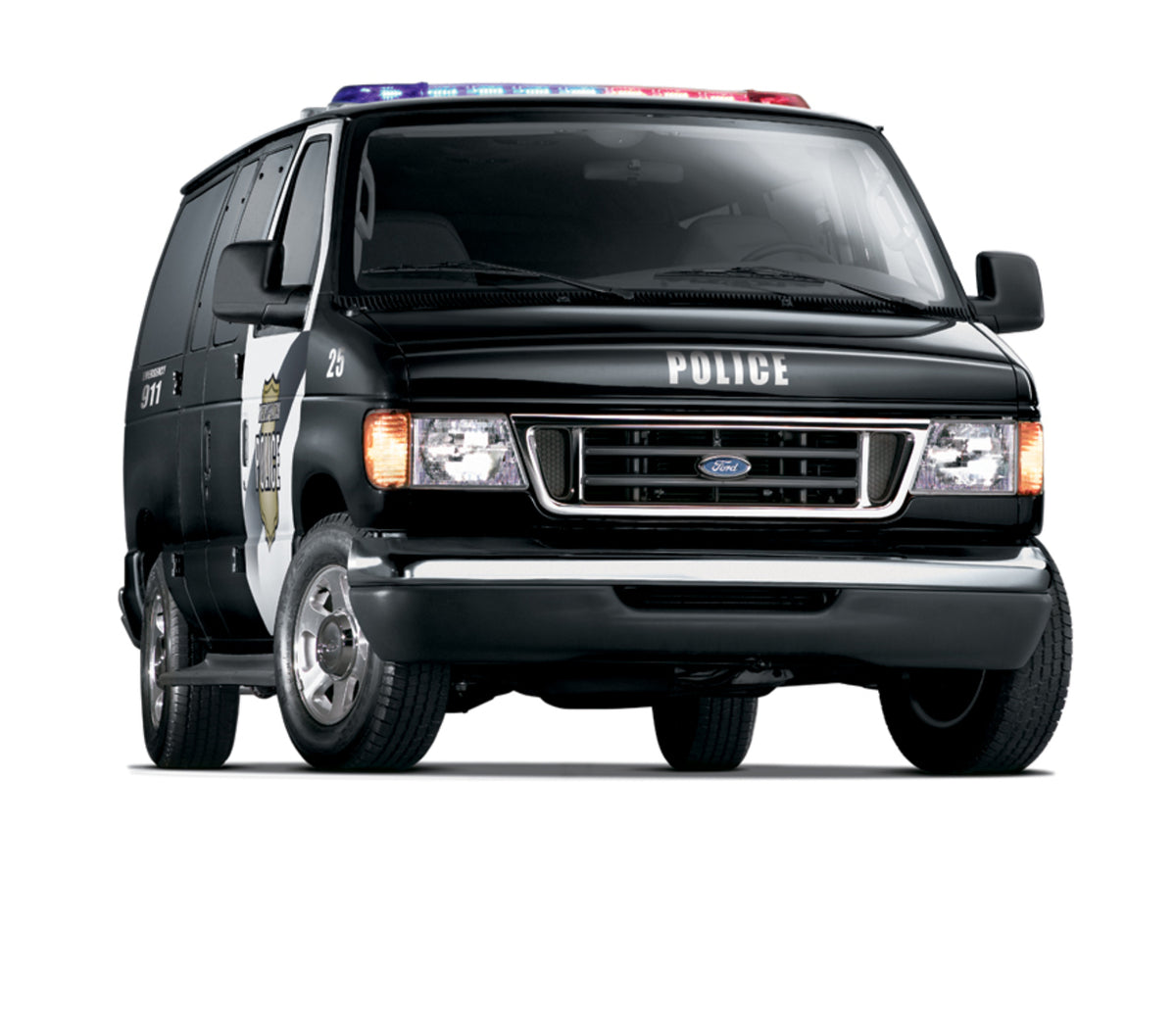 This archival image documents the 2006 Ford E-Series police van in studio and is preserved in the Ford Heritage Vault as part of Ford Motor Company's historic photographic archive. Free for personal, non-commercial use. Ford Heritage Vault referen...